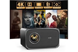 ‎JIMVEO Beamer 4K Passend für Netflix Dolby Audio 35000L 1080P FHD Smart Beamer Heimkino, KI-Autofokus & Trapezkorrektur Jimveo Projektor mit Zwei-Wege Bluetooth WiFi6 Outdoor 300" Display Video Projektor