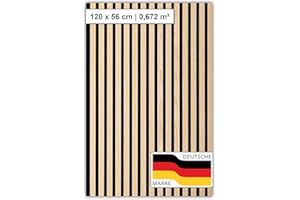 SONIDO ELEMENTS Akustikpaneele Holz | je 120x56cm - 1,366 m² - | Echtholz-Furnier (Eiche) & Akustik-Filz (Schwarz) | Wandverkleidung, Geräuschunterdrückung, Schalldämmung, Akustikpaneel