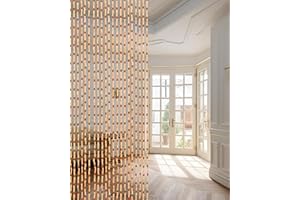 Ezcasch 90x200cm Bamboo Beaded Door Curtain - 45 Strands Bead Curtain For Doorway- Retro Handmade Natural Wood Curtain Fly Screens For Doors