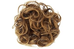 CAISHA XL Postiche Choucho Avoir Les Cheveux Relevés Volumineux Bouclé Chignon Mélange Brun Clair G16E