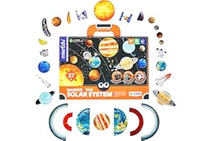 mierEdu Solar System for Kids, Planets for Kids Solar System, Magnet Puzzles Toys, Fridge Magnets for Kidswith Magnet Board for Wall，27 PCS