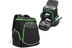 Trunab Gaming Console Backpack compatible with PS5/PS4/PS4 Pro/PS4 Slim/Xbox One/X/XS, Travel Carry Bag with Multiple Pockets for 15.6” Laptop and Gaming Accessories - Patented Design