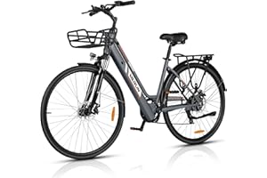 VARUN Bici Elettrica, 28'' Bicicletta Elettrica Donna con Sensore di Coppia, Batteria da 36V 360Wh, Autonomia Fino a 80km, Ebike per Spostamenti Urbani