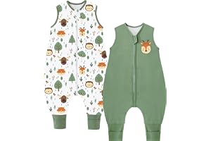 Chilsuessy Baby sovsäck med fötter 2-pack 2,5 tog barn vinter sovsäck mjuk bomull baby sovsäck med ben