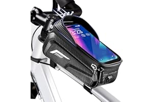 JOEJONI Bolsa Cuadro Bicicleta Impermeable Con Visor Solar y Pantalla Táctil Sensible Para Tubo Superior de Bicicletas de Montaña y Carretera