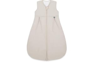 ‎EMMA & NOAH emma & noah Baby Schlafsack 1.0 TOG, Ganzjahres Schlafsack für den Frühling, Sommer und Herbst, 100% Bio-Baumwolle, OEKO-TEX Zertifiziert, Strampelsack für Neugeborene (Essential Beige, 60 cm)