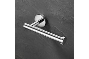 KES Chrome Toilet Roll Holder Stainless Steel Toilet Paper Holder Tissue Dispenser for Bathroom and Kitchen Contemporary Style Loo Roll Holder Wall Mounted Polished Steel, A2175S12