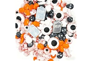 LOZADIA LD 135g Edible Halloween Sprinkles Of Bloody Eyes/Bone,Black White Skull/Pumpkin Sugar Cake Sprinkles, Edible Halloween Cake Decorations, Sugar Beads for Cupcake Cakes On Halloweens Party (Hallo MIX)