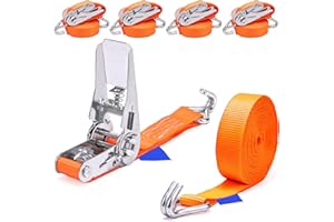 INDUSTRIE PLANET 4 x 800 kg 4 m Tensor de carraca Cinchas Correa trinquete con Gancho Pulpos para baca Eslingas con carraca 25 mm