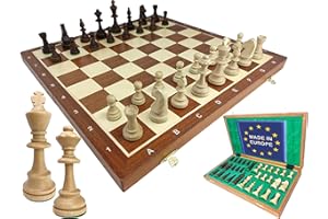 ChessEbook Set di scacchi 53 x 53 cm - Scacchiera di legno - Set da scacchi pieghevole - Lavorazione artigianale