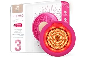 Foreo Ufo 3 Led, Dispositivo per Maschera Viso Idratante 4 in 1, Terapia a Luce Rossa e Nir Ad Azione Profonda, LED a Spettro Completo, Termoterapia, Massaggio T-Sonic, Skin Care Kit Viso, con App