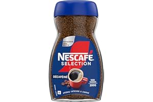 NESCAFE Sélection Décaféiné - Café Soluble Instantané - Grains Robusta - Flacon De 200 g