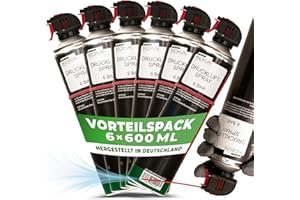 ‎KOKA KOKA Druckluftspray PC Reinigung 6 × 600ml – Compressed Air Duster mit 6 Bar – Anti Staub Spray für Keyboard Cleaner, Computer, Kamera, Elektronik – Luftspray Druckluftdose als PC Luftdruck Reiniger