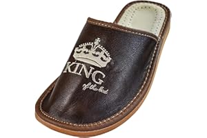 APREGGIO Kapcie męskie pantofle lekkie, naturalne, 100% skóra, produkt naturalny, ręcznie wykonany, czarne, mocna podeszwa, komfort, miękkie