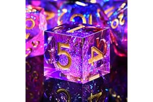 SIQUK 7 piezas Dados poliédricos 7 Die D4 D6 D8 D10 D12 D20 D% Juego de dados poliédricos para mazmorras y dragones DND RPG MTG, pesca y azul