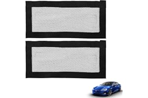LOTNUT 2 Pièces Housse d'aération sous Le Siège de Voiture, Compatible Tesla Model Y & Model 3 Highlander, Couvercle de Ventilation Siège en Maille, Auto Grille Anti-Blocage, 23.5x12cm[Noir]