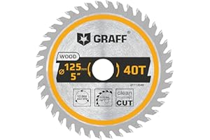 125 mm Winkelschleifer Sägeblatt für Holz, Sperrholz, Laminat, Trockenbau, Kunststoff – 40 Zähne Sägeblatt kompatibel mit Tauchsäge & Kreissäge – Kreissägeblatt zum Schnitzen, Schneiden, Formen GRAFF
