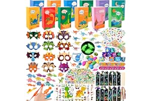 Slmeno Dino Mitgebsel Kindergeburtstag für 12 Kinder, Dino Geburtstag Party Deko Kindergeburtstag Gastgeschenke,Give Aways Kindergeburtstag mit Dino Maske,Mini Dino Figuren,Dino Tattoo,Dino Sticker