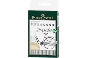 Faber-Castell 166008 Bustina 8 Penne, Fibra Ecco Pigment