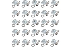 EYPINS T-Slot Nuts M8 4040 Series - 50 Pcs Roll-In Spring Nuts with Washers & Screws, Nickel-Plated Steel Ball Locking Design for Aluminum Profile Frames (Industrial Fasteners Kit)