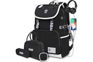 FRONET Mochilas Escolares Adolescente para Juveniles Primaria Secundaria Niños Alumna Estudiante, Bolsas Kawaii Casual 8 9 10 11 12 13 14 15 16 17 18 Años Grandes Colegio