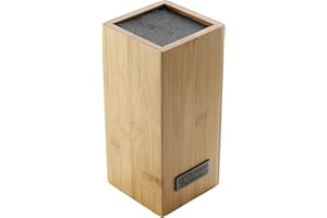 STEWART & BRADLEY Original Bamboo Knife Block – Signature Universal Bristle Design Holds Knives Securely in Style
