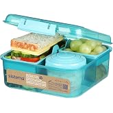 Sistema To Go Bento Lunch Box | Yogurt or Fruit Container | Ocean Destination Plastic | 1.25L | Teal