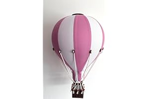 MY SQUARE MILE Hot Air Balloon Decor Nursery | Baby Kids Room Hanging Mobile Set (Pink, Small)