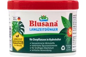 Blusana Langzeitdünger Lewatit HD 50 für Zierpflanzen in Hydrokultur | NPK mineralischer Dünger mit Ionenaustauscher 3-4 Monate Wirkung | Dose 500 ml Granulat