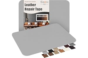 CAHOMO 2 Piezas Parches de Cuero Adhesivos, 20x28 cm Parche de Reparación Autoadhesivo,Cuero Adhesivo Para Tapizar Kit de Reparación de Cuero,Para Tapicería,Sofá,Asiento de Automóvil, Gris