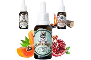‎MR BEAR FAMILY Mr Bear Family Bartöl Herren - Tiki Punch - pflegt und unterstützt Bart Wachstum - nährreiches Bartpflege Öl mit Jojoba und Argan - Bart Öl Man - Moisturizer Beard Oil for Men 30ml