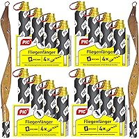 PIC - 16 Stück - Fliegenfänger - umweltfreundlich und giftfrei - Inklusive Reißnagel zum Aufhängen - Fliegenfalle für…