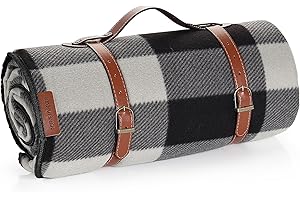 ACTIVE FOREVER Coperta da Picnic Portatile, 200 x 200 cm Coperta da Campeggio Antisabbia Impermeabile, Coperta da Spiaggia per All'aperto Giardino Campeggio Escursioni, Plaid Nero Grigio