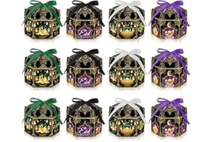 MELEAGER 12 PCS Ramadan Box, Caja Mubarak Eid, Bolsa Regalo Eid, Decoración Eid Mubarak, Ramadan Caja de Papel, para Chocolate, Dulces, Galletas