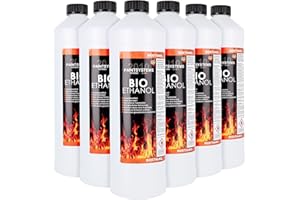 PAINTSYSTEMS REFINISH COLOURS Bio Alkohol 100% 6 x 1 Liter - BIOETHANOL für Alkohol-Kamine, Tischfeuer, Ethanolkamine, Alkoholbrenner, Terrassenfeuer, Raumfeuer, Standfeuer oder Gartenfeuer