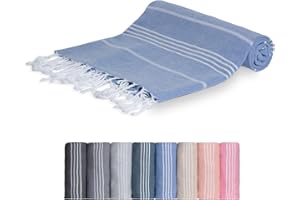 MEBY Ręcznik do sauny XXL (100 x 200 cm). Ręcznik plażowy, ręcznik kąpielowy, turecki ręcznik hammam, ręcznik. 100% bawełna (niebieski)