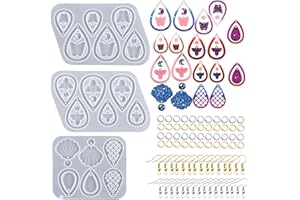 Attuslla 3PCS Molde Silicona Mariposa Pendientes Resina Silicona Moldes de Joyería, Moldes de Resina de Silicona, Pendientes y Anillos de Salto para Joyería Pendiente Bricolaje