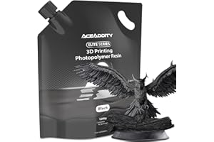 Aceaddity Elite Series Résine 3D, Résine Photopolymère 405 nm LCD/DLP Durcissement UV, Liquide D'impression 3D de Haute Précision Compatible avec Imprimante 3D 8K (Noir, 1200g)