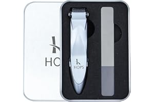 HOPS Cortaúñas con lima y recipiente colector – Juego de cortaúñas en caja de regalo, para uñas de manos y pies, cortaúñas grande, cortaúñas, acero inoxidable, regalos para mujeres y hombres