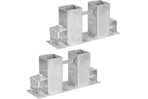 STILISTA Supporto per impilare il legno 340 x 100 x 150 mm, zincato a caldo per legno squadrato 70 x 70 mm e 40 x 60 mm, colori e set a scelta, set di 2 argento