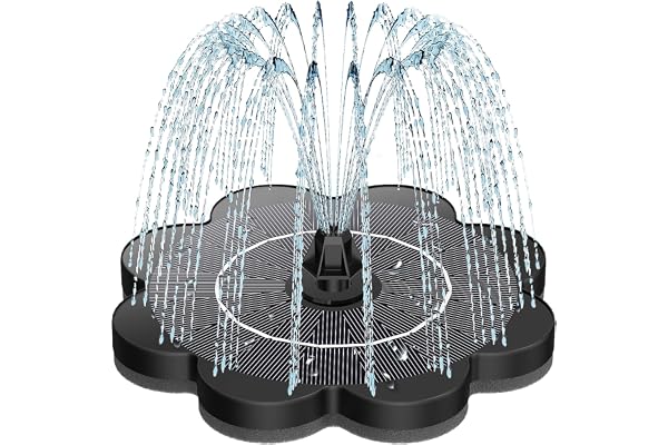 SZMP Fontaine Solaire 3.5W Fontaine Solaire Exterieure de Jardin, 2025 Upgrade Pompe Solaire Bassin Exterieur avec 8 Buse pour Bain d'oiseau, Étang, Piscine, Patio, Décoration de Jardin (Noir)