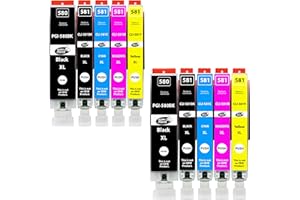 Happy Printer 10 XL Patronen kompatibel mit Canon PGI 580 CLI 581 passend für Pixma TR7500 TR7550 TR8550 TS6100 TS6150 TS6151 TS6250 TS6251 TS6350 TS6351 TS705 TS9540 TS9541c TS9550 TS9551c