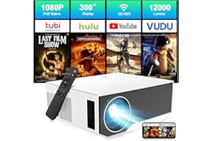 WIELIO Mini Beamer WiFi Bluetooth Tragbarer Beamer, kompatibel mit iPhone/Android/TV Stick/PS5,Native 1080P Full HD Wireless Home Cinema Display 300 Zoll