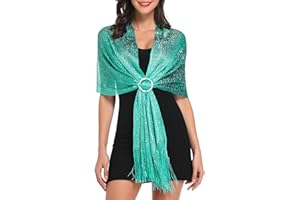 vimate Sparkling Metallic Shawls and Wraps for Bridal Weddings/Evening Party/Formal Dresses (With Free Shawl Buckle)