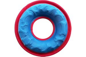 CAISHOW Dog Toy & Dog Ball Dog Disc 9 Inch Dog Frisbee Dog Flying Discs Training Toy Nylon Frisbee Apply To Throwing Catching Floats In Water & Safe Loading Food & Water (blue)