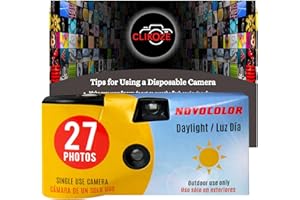 Disposable Camera Bundle with Novocolor Daylight Single Use Camera 27 Exposures and Clikoze Photography Tips Card (1 Unit)