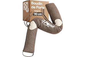 Praknu Boudin de Porte Anti Froid 90cm - Lavable - Économise de l'Énergie - Extra Lourd - pour Portes et Fenêtres - Marron
