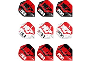 RED DRAGON Darts – Pack de 9 Plumes de fléchettes Extra épaisses de 100 microns – Forme Standard – Accessoires de fléchettes Professionnels