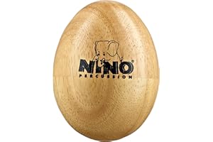 Nino Percussion Wood Egg Shaker - Hochet Œuf Medium pour Enfants à partir de 3 Ans - Instrument de Musique - Chêne du Siam, Naturel (NINO563)
