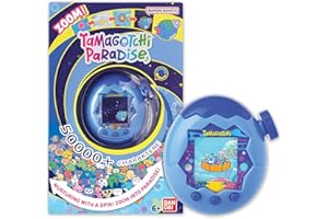 Bandai - Tamagotchi Paradise Wasser - Virtuelles Haustier zum Aufziehen - Tamagotchi Interaktives Spielzeug auf Deutsch, Zoom-Drehrad - Modell Wasser in Blau - Spielzeug für Kinder ab 6 Jahren - 43422